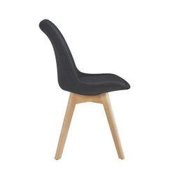 Kit 4 Cadeiras Design Eames Leda Preto/Madeira Travel Max - 4