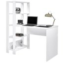 Ver imagem 1 de Mesa Escrivaninha 134x120 Cm 3 Prateleiras Branco Arly
