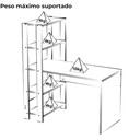 Ver imagem 4 de Mesa Escrivaninha 134x120 Cm 3 Prateleiras Branco Arly