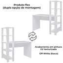 Ver imagem 5 de Mesa Escrivaninha 134x120 Cm 3 Prateleiras Branco Arly