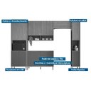 Ver imagem 6 de Cozinha Modulada Mgm Divina 5 Peças (2aéreos+1balcão+2paneleiros) Cz004 Freijo/titanium-mgm