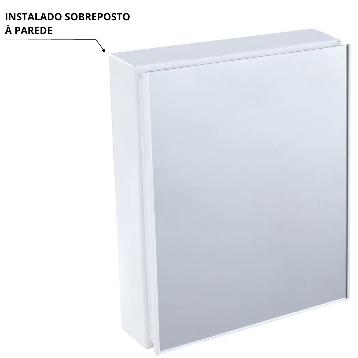 Armário Banheiro Espelheira Sobrepor Branco | 36,3x10,6x45,3cm | 01 Porta | Astra - 5