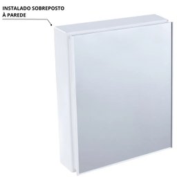 Armário Banheiro Espelheira Sobrepor Branco | 36,3x10,6x45,3cm | 01 Porta | Astra - 5