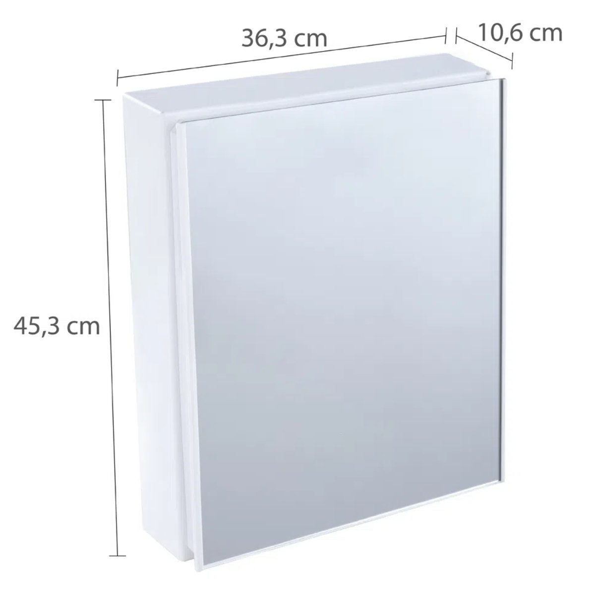 Armário Banheiro Espelheira Sobrepor Branco | 36,3x10,6x45,3cm | 01 Porta | Astra - 2