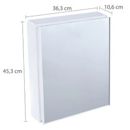 Armário Banheiro Espelheira Sobrepor Branco | 36,3x10,6x45,3cm | 01 Porta | Astra - 2