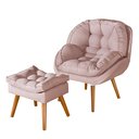 Ver imagem 2 de Conjunto Poltrona Linho Luxuosa + Puff Sênior Almofadada:rosa Linho