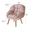 Ver imagem 3 de Conjunto Poltrona Linho Luxuosa + Puff Sênior Almofadada:rosa Linho