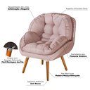 Ver imagem 4 de Conjunto Poltrona Linho Luxuosa + Puff Sênior Almofadada:rosa Linho