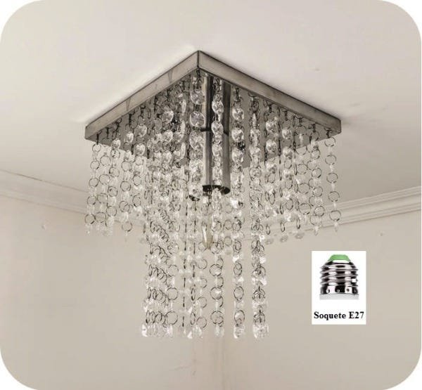 Lustre de Cristal Acrilico 20x20 - RLX 115 - 3