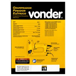 Grampeador Pinador Tapeçaria Madeira Eletrico 220v Profissional GPE 168 Vonder - 6