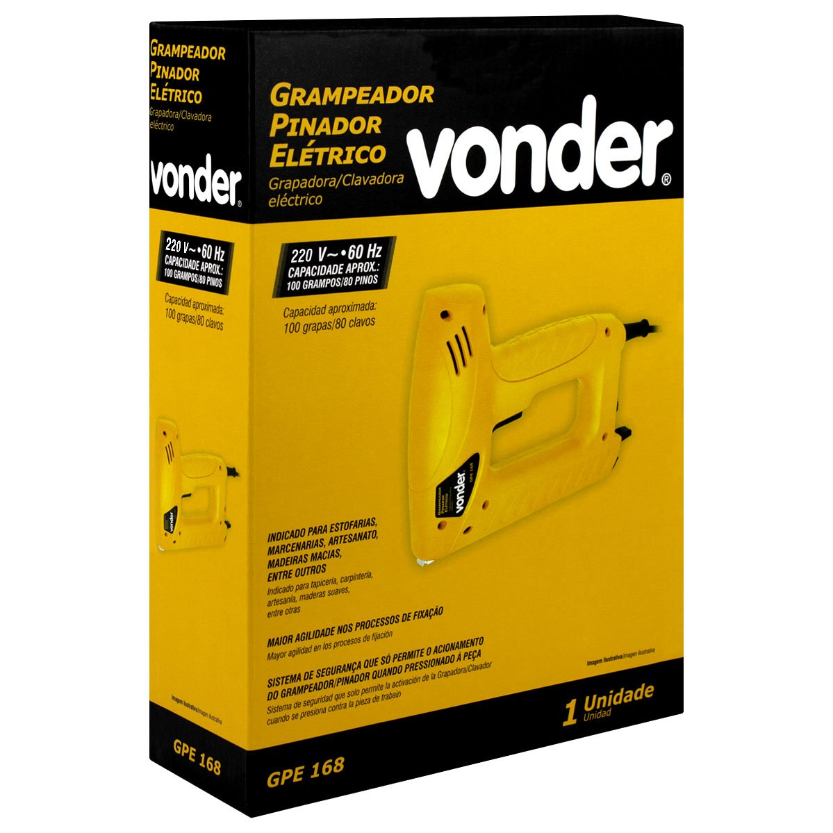 Grampeador Pinador Tapeçaria Madeira Eletrico 220v Profissional GPE 168 Vonder - 5