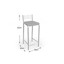 Ver imagem 3 de Banqueta de Cozinha Gênova B705 Kit 6 Un Cromado/marrom 21 - Kappesberg