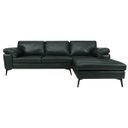 Ver imagem 1 de Sofá de Couro Asti 3 Lugares com Chaise Direita Green Bicolor - Mempra Design