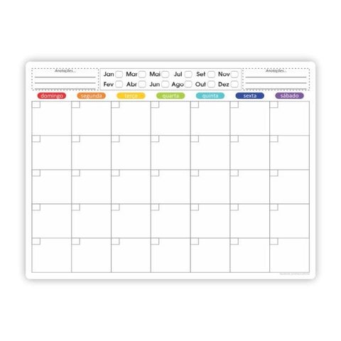 Quadro Planejamento Mensal + 3 Canetas Suporte - Mod04
