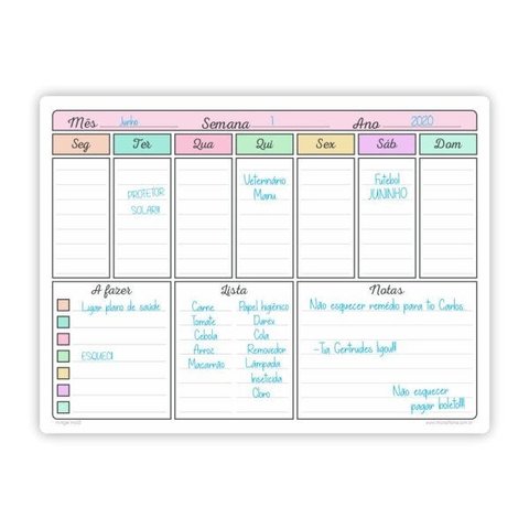 Quadro Planejamento Mensal - Mod03 - Planner - 3 Canetas