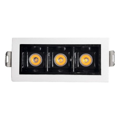 Spot Embutir Downlight Retang Mini Focco 6w 2700k 24º Irc90 Preto/branco-gaya