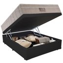 Ver imagem 3 de Cama Baú Casal Sintético + Colchão Casal Ortobom Airtech Molas Superpocket (65x138x188) Cinza