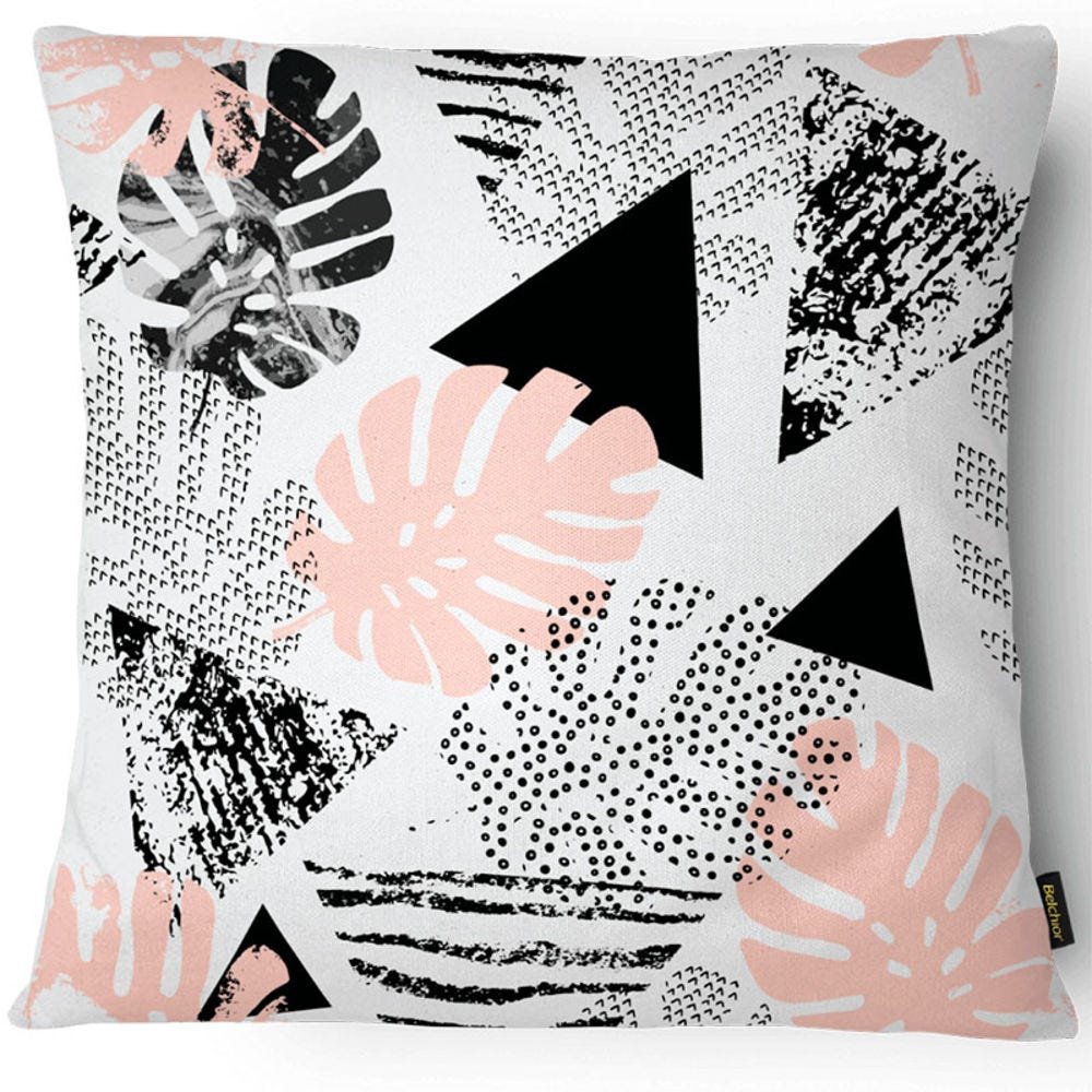 Capa para Almofada Elegance 017 43x43cm - Belchior - Preto / Rosa - 1