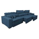 Ver mais imagens de Sofá Retrátil e Reclinável 3.82M Austin com Molas No Assento Tecido Suede Velusoft Azul