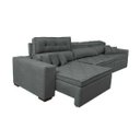 Ver imagem 7 de Sofá Retrátil e Reclinável 3.52M Austin com Molas No Assento Tecido Suede Velusoft Cinza