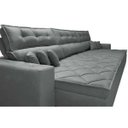 Ver imagem 4 de Sofá Retrátil e Reclinável 3.52M Austin com Molas No Assento Tecido Suede Velusoft Cinza