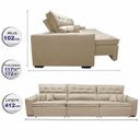 Ver imagem 2 de Sofá Retrátil e Reclinável 4.12M Austin com Molas No Assento Tecido Suede Velusoft Bege
