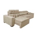 Ver imagem 7 de Sofá Retrátil e Reclinável 4.12M Austin com Molas No Assento Tecido Suede Velusoft Bege
