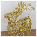 Ver imagem 5 de Rena Aramada Natal Iluminada 30 Led Dourada com Glitter 30cm