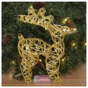 Ver imagem 4 de Rena Aramada Natal Iluminada 30 Led Dourada com Glitter 30cm