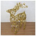 Ver imagem 1 de Rena Aramada Natal Iluminada 30 Led Dourada com Glitter 30cm