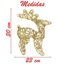 Ver imagem 3 de Rena Aramada Natal Iluminada 30 Led Dourada com Glitter 30cm