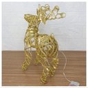 Ver imagem 7 de Rena Aramada Natal Iluminada 30 Led Dourada com Glitter 30cm