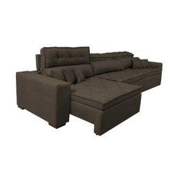Sofá Retrátil e Reclinável 3.82M Austin com Molas No Assento Tecido Suede Velusoft Café - 7