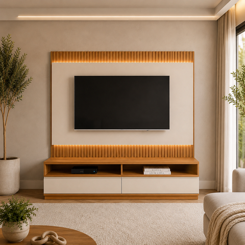 Conjunto Rack Painel com LED Saint Paul Edecasamoveis