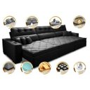 Ver imagem 3 de Sofá Retrátil e Reclinável 4.12M Austin com Molas No Assento Tecido Suede Velusoft Preto