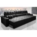 Ver imagem 1 de Sofá Retrátil e Reclinável 4.12M Austin com Molas No Assento Tecido Suede Velusoft Preto