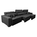 Ver mais imagens de Sofá Retrátil e Reclinável 4.12M Austin com Molas No Assento Tecido Suede Velusoft Preto