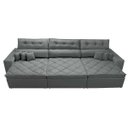 Ver imagem 5 de Sofá Retrátil e Reclinável 4.12M Austin com Molas No Assento Tecido Suede Velusoft Cinza