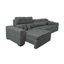Ver imagem 7 de Sofá Retrátil e Reclinável 4.12M Austin com Molas No Assento Tecido Suede Velusoft Cinza