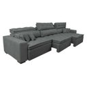 Ver mais imagens de Sofá Retrátil e Reclinável 4.12M Austin com Molas No Assento Tecido Suede Velusoft Cinza