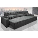 Ver imagem 1 de Sofá Retrátil e Reclinável 4.12M Austin com Molas No Assento Tecido Suede Velusoft Cinza