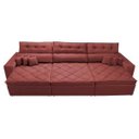 Ver imagem 5 de Sofá Retrátil e Reclinável 4.12M Austin com Molas No Assento Tecido Suede Velusoft Vermelho