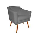 Ver imagem 3 de Kit 2 Poltronas Decorativa Agatha Suede Cinza Pés Madeira Mz Decor