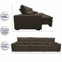 Ver imagem 2 de Sofá Retrátil e Reclinável 4.12M Austin com Molas No Assento Tecido Suede Velusoft Café