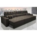 Ver imagem 1 de Sofá Retrátil e Reclinável 4.12M Austin com Molas No Assento Tecido Suede Velusoft Café