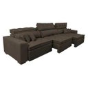 Ver mais imagens de Sofá Retrátil e Reclinável 4.12M Austin com Molas No Assento Tecido Suede Velusoft Café