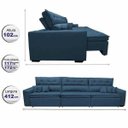 Ver imagem 2 de Sofá Retrátil e Reclinável 4.12M Austin com Molas No Assento Tecido Suede Velusoft Azul