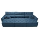 Ver imagem 5 de Sofá Retrátil e Reclinável 4.12M Austin com Molas No Assento Tecido Suede Velusoft Azul
