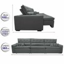 Ver imagem 2 de Sofá Retrátil e Reclinável 3.82M Austin com Molas No Assento Tecido Suede Velusoft Cinza