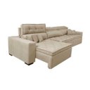 Ver imagem 7 de Sofá Retrátil e Reclinável 3.82M Austin com Molas No Assento Tecido Suede Velusoft Bege